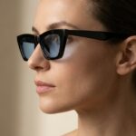 Vanessa Γυαλιά ηλίου μαύρα με μπλε φακούς